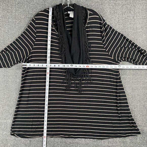 Catherines Top Womens 2X Detachable Scarf Work Office Everyday Casual Stretchy - Picture 7 of 10